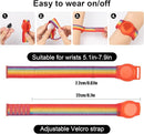 Kids Wristband Compatible with Apple AirTag, Protective Case for Air Tag GPS Tracker Holder with Nylon Bracelet, Adjustable Anti Lost Watch Band for Toddler Child Elder(2PacksRainbowB) by TinyTreasures Baby Boutique