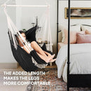 Chihee Hammock Chair Hanging Chair with Foot Rest 2 Cushions Max 500lbs Robust Metal Spreader Bar Collapsible Easy Storage Soft Cotton Swing Chair Strong Strap Iron Carabiner Side Pocket Included by GreenHaven Gardens