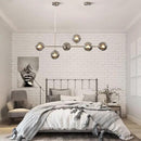 KCO Modern 6-Light Ceiling Pendant Lighting Mid-Century Glass Globes Sputnik Pendant Lamp Hanging Adjustable Chandelier for Kitchen Island Living Dining Room (Silver+Smoke Grey) by CozyNest Decor