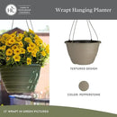 The HC Companies Wrapt Hanging Planters - Lightweight Plant Pot Hanger for Hanging Plants, Vegetables & Herbs - Outdoor & Indoor Hanging Basket for Plants (11" Pepperstone, Pack of 2) by CozyNest Decor