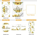 Personalized Baby Bedding Set - 5 Pcs Custom Infants Bedding Set with Infant Name - Double Layer Nursery Crib Set for Girls Boys - Customized Gifts for Toddler Baby Shower - Yellow Sunflower by TinyTreasures Baby Boutique