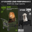 LEVELEVE Heavy Duty Folding Wagon - 2-in-1 Collapsible Cart, 650lb Capacity, All-Terrain Wheels w/Brakes & Side Pockets (Army Green) by GreenHaven Gardens