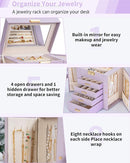 AKOZLIN 5-Tier Jewelry Box Leather Jewelry Storage Organizer with 4 Drawers Lockable for Women Girls Ring Necklace Earring Bracelet Watches Holder with Mirror Purple by TinyTreasures Baby Boutique