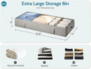 2-Pack Under Bed Storage Containers, 6 Inches Tall Underbed Clothes Storage Organizer Bin with Sturdy Sidewalls/Bottom, Underbed Storage Bins 2 Storage Thin Bins by CozyNest Decor