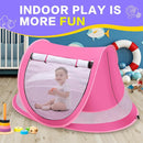 Baby Beach Tent with Baby Hat, Pop Up Toddler Travel Bed with Sun Hat for Boys or Girls, Sun Shade for Toddler Camping, Infant Portable Sun Shade, Summer Beach Baby by TinyTreasures Baby Boutique
