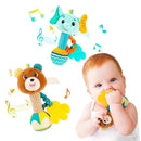 Baby rattles 0-6 months, Set of 2 rattles for babies 0-6 months, Soft Stuffed Animal Rattle Hand Grip Baby Toys, baby rattle Shaker Crinkle Squeaky Sensory Travel Accessories for 0 3 6 9 12 Months old by TinyTreasures Baby Boutique