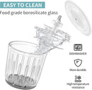 Baby Food Maker, 600ML Baby Food Blender with 10 Blades, Baby Food Processor for Baby Food, Fruit, Vegatable, Meat, with Two 200ml Glass Bowls, Storage Bag, Cleaning Brush, Scraper by TinyTreasures Baby Boutique