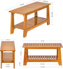 NNN 42" Commercial Teak Shower Bench - 8 Non-Slip Leveling Feet & 350 lbs Capacity | Rock-Solid Stability for Seniors & Spa Safety | Waterproof Design for Saunas/Outdoor Pools (Patented) by TinyTreasures Baby Boutique