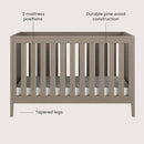Child Craft Kieran 3 in 1 Convertible Crib, Baby Crib Converts to Day Bed, Toddler Bed, 3 Adjustable Mattress Positions, Non-Toxic, Baby Safe Finish (Crescent Gray) by TinyTreasures Baby Boutique