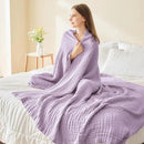 EMME Cotton Blanket Twin XL for Bed Soft Muslin Blankets 66"x90" Lightweight Breathable Layering Bedspread Coverlet All Season Gauze, Lavender by CozyNest Decor