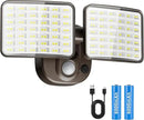 Rechargeable Battery Operated Motion Light 2500LM & 4000LM Motion Sensor Security Light(1-3 Months Endurance) USB Charging LED Flood Light Outdoor (Brown) 1 Pack by GreenHaven Gardens