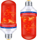 OMK - Christmas Decor LED Flame Effect Light Bulbs - Upgraded 4 Modes Fire Simulated Lamps - Holiday/Christmas Gifts/Party/Indoor/Outdoor Decoration Lights(Red 2) by GreenHaven Gardens