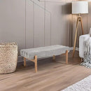 Upholstered Bench Grey Modern End of Bed Bench Chenille Fabric Bedroom Bench for Entryway Living Room Vanity Makeup Room, 47" Long, Wooden Legs by CozyNest Decor