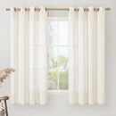 LAMIT Sheer Linen Curtains 63 inches Long for Bedroom, Bronze Grommet Linen Drapes Light Filtering Semi Sheer Curtains for Small Window/Farmhouse, 2 Panels (52 x 63 Inch, Cream) by CozyNest Decor