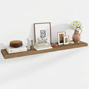55 Inch Floating Shelves, 12 Inch Deep Floating Shelves for Wall, Floating Shelf with Invisible Brackets, Deep Shelves for Bathroom, Bedroom, Living Room, 1 Pack, Brown by CozyNest Decor