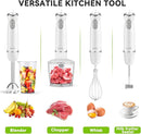 Immersion Blender Handheld 5 in 1 Hand Blender, 1000W Hand Mixer Stick, BPA-Free 12 Speed Handheld Blender with Mixing Beaker, Chopper, Whisk and Milk Frother for Soup, Sauce, Baby Food (White) by TinyTreasures Baby Boutique