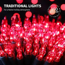 150LIGHTS RED Extra-Bright with End Connectors Christmas Decorative Lights 9.72m UL Certified Mini String Light Set Waterproof for Home Garden Holiday Christmas Tree Party Patio Decor Wedding by CozyNest Decor