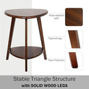 Wood Side Table, Small End Table with Storage Shelf, Accent Table for Living Room, Solid Wood Legs, Walnut by CozyNest Decor