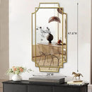 Wall Mirror Full Length, 47" x 24" Gold Framed Full Body Mirror, Scalloped Beveled Polished Decorative Mirrors, Large Rectangle Irregular Wall Mirror for Bathroom/Bedroom/Living Room/Entryway by CozyNest Decor