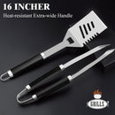 ROMANTICIST 30pcs BBQ Grill Tool Set for Men Dad, Heavy Duty Stainless Steel Grill Utensils Set, Non-Slip Grilling Accessories Kit with Thermometer, Mats in Aluminum Case for Fathers Day Black by GreenHaven Gardens