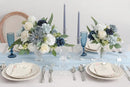 Blue White Artificial Flowers Silk Fake Roses Peonies Greenery Combo Box Set for DIY Wedding Bouquets Bridal Shower Centerpieces Floral Arrangements Party Tables Home Decoration by GreenHaven Gardens