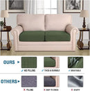 H.VERSAILTEX Super Stretch Individual Seat Cushion Covers Sofa Covers Couch Cushion Covers Slipcover Sets Thick Jacquard Textured Twill Fabric (2 Piece Medium Sofa Cushion Covers, Bronze Green) by CozyNest Decor