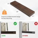 Floating Shelves for Wall, 31.5"W x 6.7"D x 1.5"H, Wooden Wall Mounted Display Shelves with Invisible Brackets for Living Room, Bedroom, Bathroom, Kitchen Decor and Storage, Set of 2, Walnut by CozyNest Decor