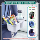 SnackPod Child Cup & Snack Holder for Convertible Car Seats & Strollers - BPA Free - Grey by TinyTreasures Baby Boutique