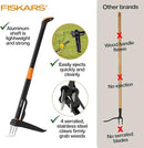 Fiskars 4-Claw Stand Up Weed Puller Tool, Gardening Hand Weeding Tool with 39" Long Ergonomic Handle with Easy-Eject Mechanism by GreenHaven Gardens