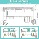 MAJALiS Over Sink Dish Drainer Drying Rack, 2 Tier Stainless Steel Dish Rack Over Sink Sink Length Adjustable (33.5-40 in), Expandable Drainer Shelf Rack with Multifunctional Organizers, Sliver by CozyNest Decor