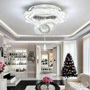 Flashing God Modern Crystal Chandeliers Dia 24" Silver Chandelier Flush Mount Ceiling Light for Bedroom Living Room Dining Room Hallway Dimmable 3 Rings LED Celing Lighting Fixtures by CozyNest Decor