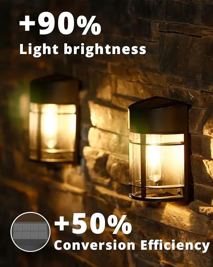 Solar Fence Lights, 8 Pack Deck Light Waterproof Solar Outdoor Lights for Garden Fence Post Backyard Decor, Brown, photo 8 of 8
