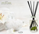 LOVSPA Reed Diffuser Set, Zen White Tea & Ginger Scented Oil Diffuser with Sticks, Home Fragrance Accessories for Bathroom Shelf Decor, Aroma Diffusers for Home or Office Desk, USA Made by CozyNest Decor