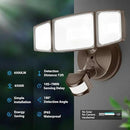 Onforu 65W LED Security Lights Motion Sensor Light Outdoor, 6500LM, 6500K, IP65 Waterproof, Flood Light Outdoor Motion Detector with Adjustable 3 Head, Hardwired Wall Light for Entryway, Yard (Brown) by GreenHaven Gardens