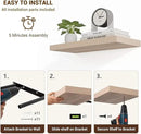 48 Inch Floating Shelves, 3D Textured Wood Grain, 48"x9.25"x1.5" Inch Deep Floating Shelves for Wall, Wooden Shelves for Bathroom, Bedroom, Living Room, Vintage White Oak by CozyNest Decor