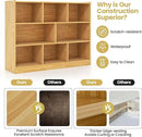 Tangkula 8-Cube Bookcase, Wood 3 Tier Open Storage Bookshelf, Modern Multipurpose Display Cabinet for Living Room, Study, Reading Nook, 48 x 12.5 x 36.5 Inch, Burlywood by CozyNest Decor