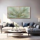 YJYart Green Abstract Canvas Artwork Flowers Wall Decor for Office Line Art Painting 24"x 48" Pictures for Bedroom Dining Room Neutral Wall Art by CozyNest Decor