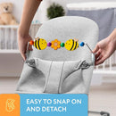 IMPRESA Wooden Baby Arch Toy Attachment Compatible with Baby Bjorn Bouncer - Medium Honey Bee - Bouncer Attachment Bar with Spinning Bee Toys - Stimulates Motor Skills & Hand-Eye Coordination by TinyTreasures Baby Boutique