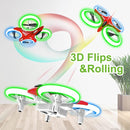 Dwi Dowellin 4.9 Inch Mini Drone for Kids Crash Proof LED Lights One Key Take Off Landing Flips RC Remote Control Small Drones Toys for Beginners Boys and Girls Adults Nano Quadcopter, Red by TinyTreasures Baby Boutique