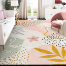 Lahome Pink 10x14 Area Rugs, Washable Ultra-Thin Large Rug for Living Room, Non Slip Throw Rug for Dining Room, Soft Botanical Print Indoor Rug for Bedroom Office Guest Room (Pink, 10'x14') by TinyTreasures Baby Boutique