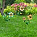 3 Pack Frog＆Flowers Garden Stakes Decor,Metal Yard Art Decorative Garden Stakes,Metal Flowers Spring Outdoor Decor for Mom,Women,Grandma by CozyNest Decor