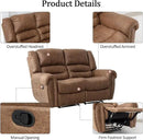 CANMOV Faux Leather Manual Loveseat Recliner, 2 Seat Reclining Chair, Overstuffed Comfortable Arms and Back Recliner Chair, Couch Set for Living Room, Bedroom Furniture, Office,Nut Brown by CozyNest Decor