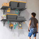 2x4ft Heavy Duty Garage Shelving, 2' x 4' Garage Wall Shelving Wall Mounted, 200LB Capacity Storage Rack with Hooks (1pack-2x4ft) by GreenHaven Gardens
