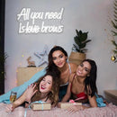 WLHOPE All you need is Brows Neon Sign White Led Neon Signs for Wall Decor, Nails Neon Signs USB Letter Neon Light Signs for Bedroom Girls Room Beauty Shop Nails Room Party Gift, Neon Nail Sign by GreenHaven Gardens