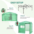 EAGLE PEAK 8x6 Portable Walk-in Greenhouse, Pop-up Indoor Outdoor Garden Green House, Zippered Door and Window, PE Cover, Green by GreenHaven Gardens