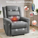 Recliner Chair with Massage & Heat, 8 Vibration Points, 5 Modes, 115-165° Reclining, Manual Recliner for Adults, Timer & Intensity Control, Faux Leather Massage Chair with Side Pocket for Living Room by CozyNest Decor