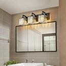 Modern Bathroom Vanity Light 3-Lights Black Crystal Wall Lamp Bathroom Modern Crystal Vanity Lighting by CozyNest Decor
