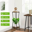 YINMIT Plant Stand Indoor,2 Tier Round Potted Holder Rack,Flower Pot Stand Shelf,Round Supports Rack,Corner Plant Shelf for Balcony Garden Patio Living Room,Brown by GreenHaven Gardens