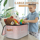 Custom Storage Basket with Name, Personalized Storage Bins with Zipper Lid, Foldable Fabric Storage Box Large capacity with Handle Pink White by TinyTreasures Baby Boutique