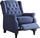 EBELLO 2 Pcs Pushback Recliner Chairs, Fabric Armchair Push Back Recliner with Rivet Decoration, Single Sofa Accent Chair for Living Room, Bedroom, Blue by CozyNest Decor